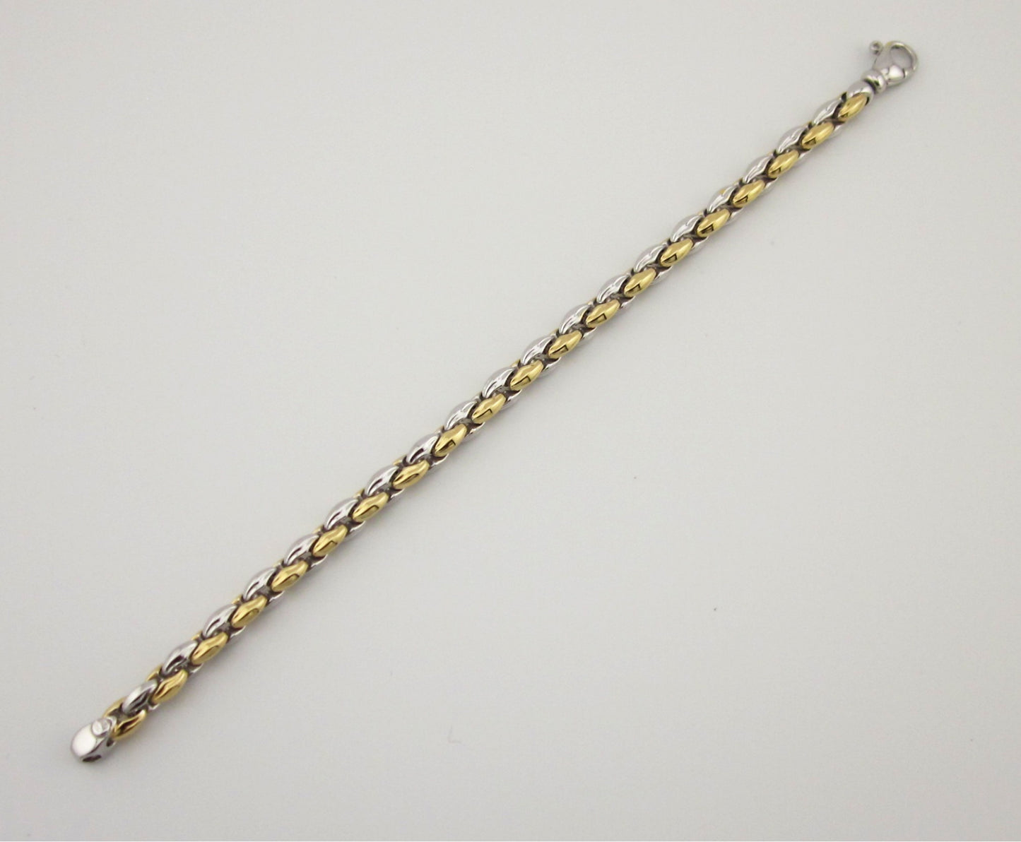 Two-Tone 925 Sterling Silver Chain: Gold Plated Necklace & Bracelet, Made in Italy