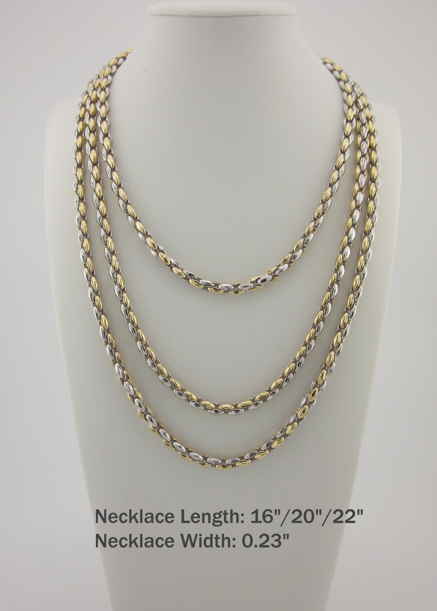 Two-Tone 925 Sterling Silver Chain: Gold Plated Necklace & Bracelet, Made in Italy