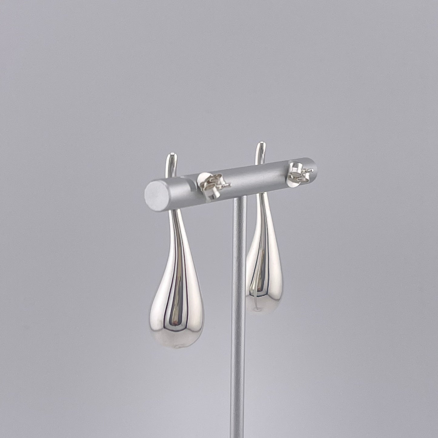 925 Sterling Silver Teardrop Earrings, High-Polished Mirror Shine Minimalist Jewelry