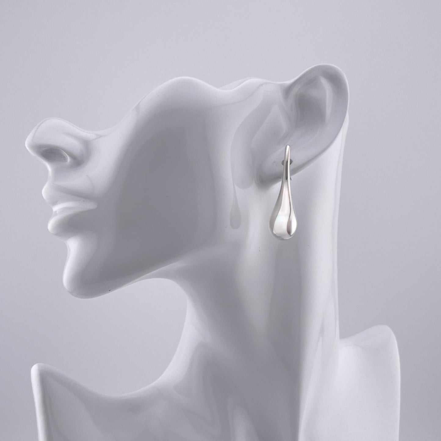 925 Sterling Silver Teardrop Earrings, High-Polished Mirror Shine Minimalist Jewelry