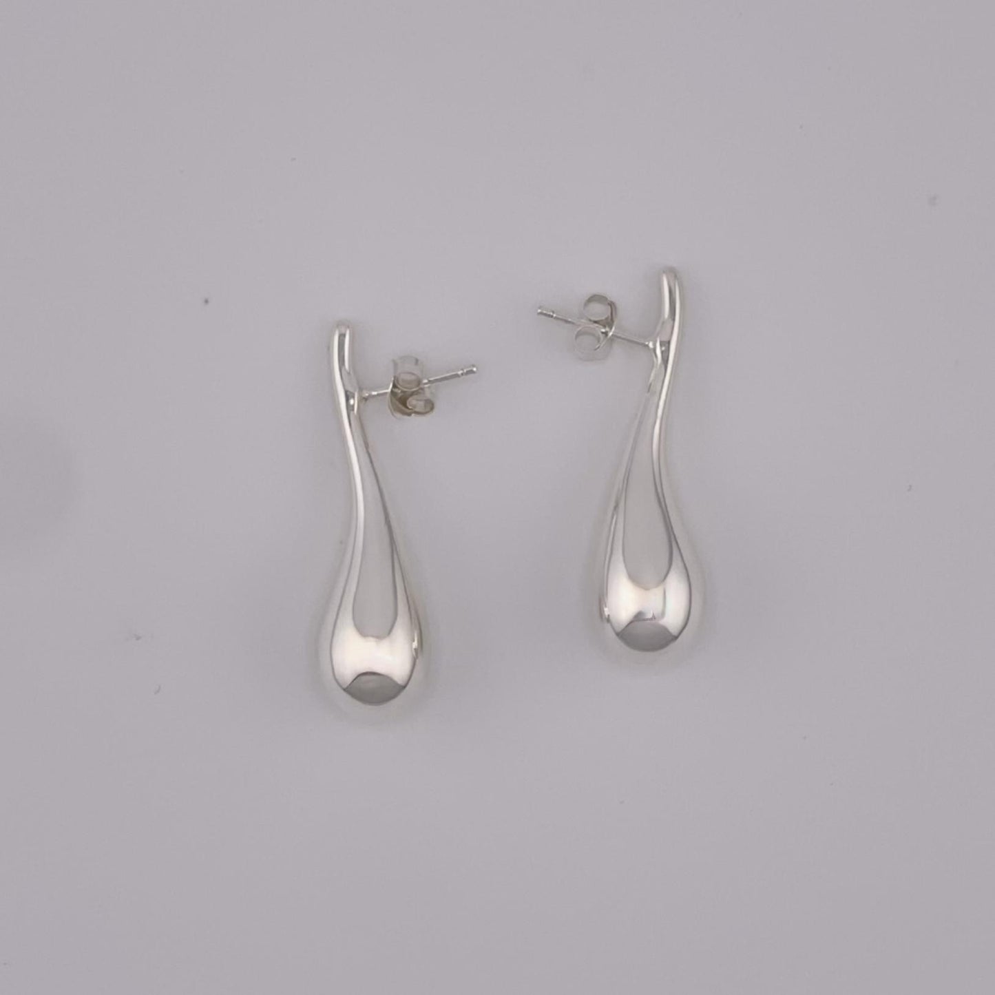925 Sterling Silver Teardrop Earrings, High-Polished Mirror Shine Minimalist Jewelry