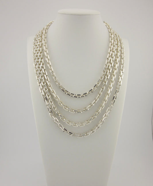 Italian 925 Sterling Silver Box Chain:  Unisex Jewelry Made in Italy