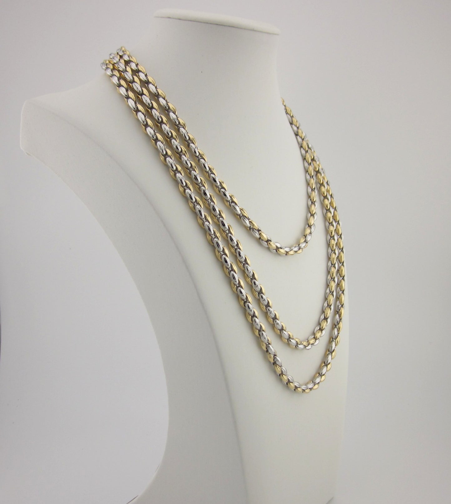 Two-Tone 925 Sterling Silver Chain: Gold Plated Necklace & Bracelet, Made in Italy