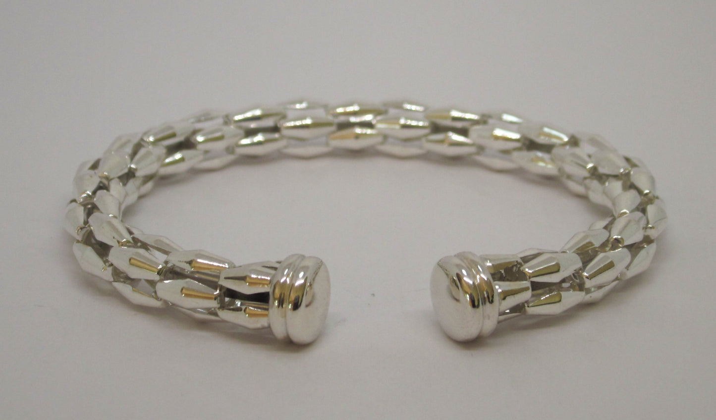 Italian Polished 925 Sterling Silver Bangle - Geometric Design, modern silver bangle, minimalist bangle bracelet.
