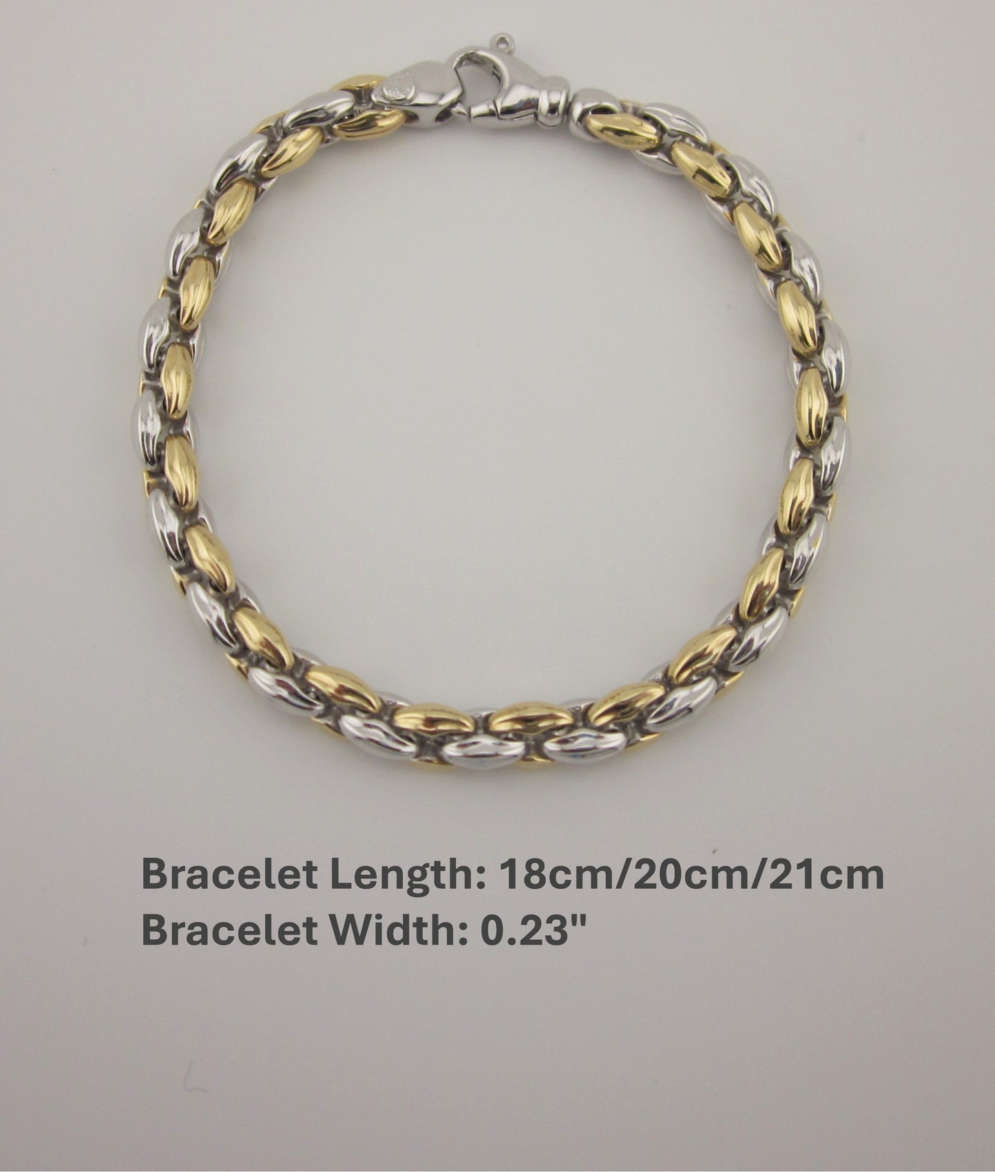 Two-Tone 925 Sterling Silver Chain: Gold Plated Necklace & Bracelet, Made in Italy