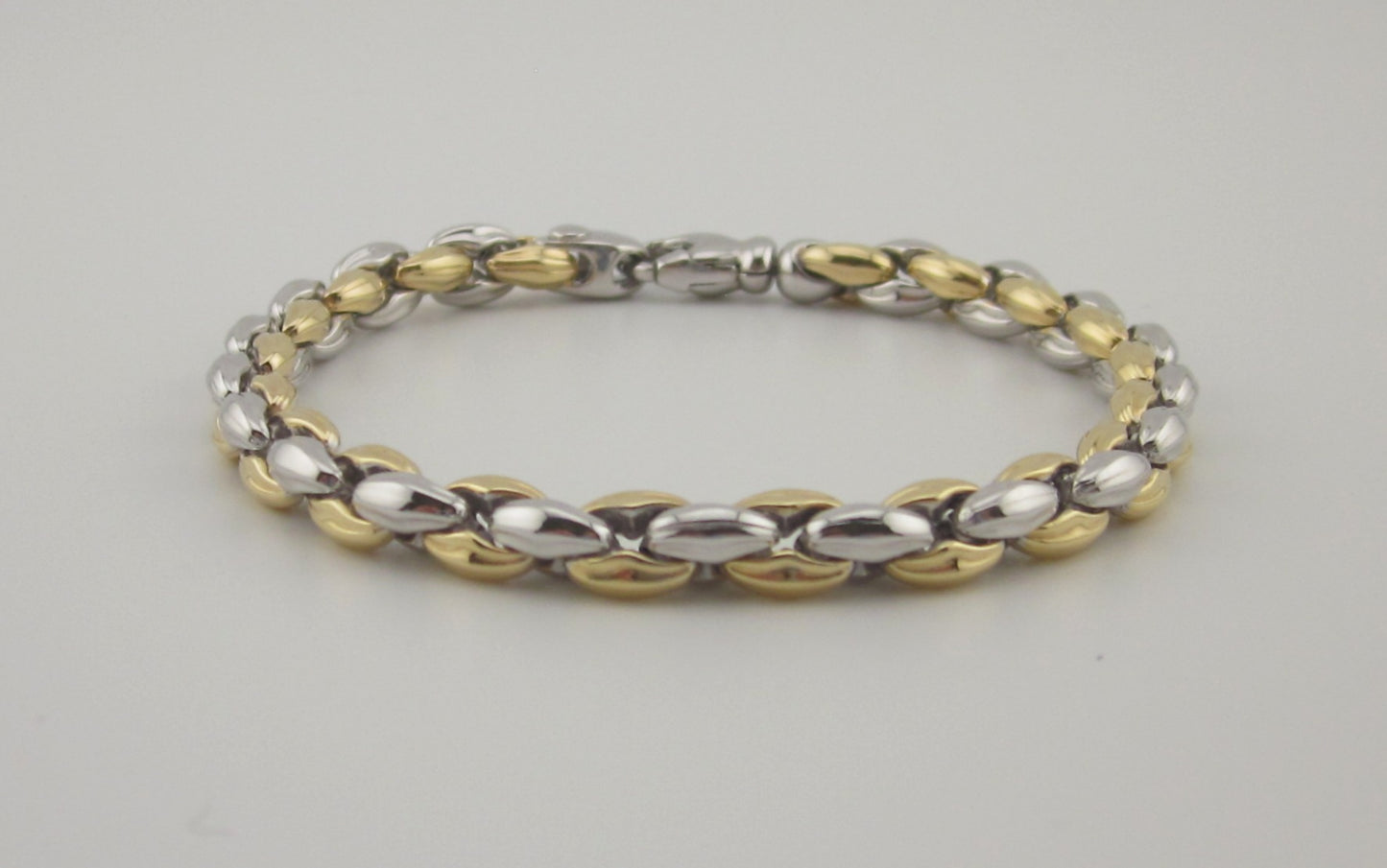 Two-Tone 925 Sterling Silver Chain: Gold Plated Necklace & Bracelet, Made in Italy