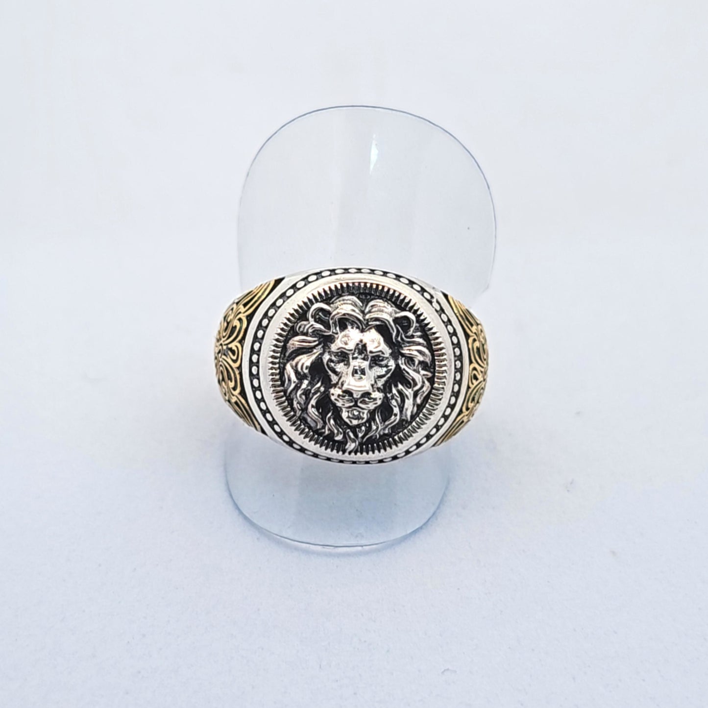 Handmade Sterling Silver Lion Head Ring: Men's Vintage Gothic Statement Jewelry, Adjustable Size