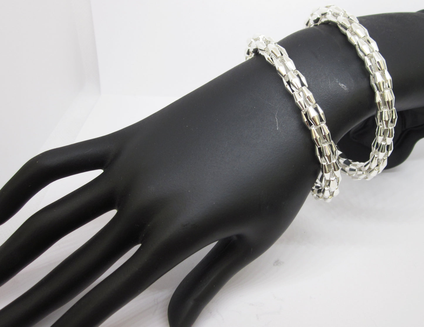 Italian Polished 925 Sterling Silver Bangle - Geometric Design, modern silver bangle, minimalist bangle bracelet.