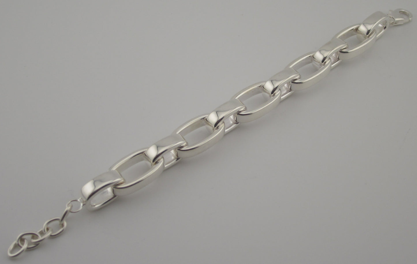Oversize 925 Sterling Silver Chain Link Bracelet – Modern Statement, Mirror high polished Jewelry