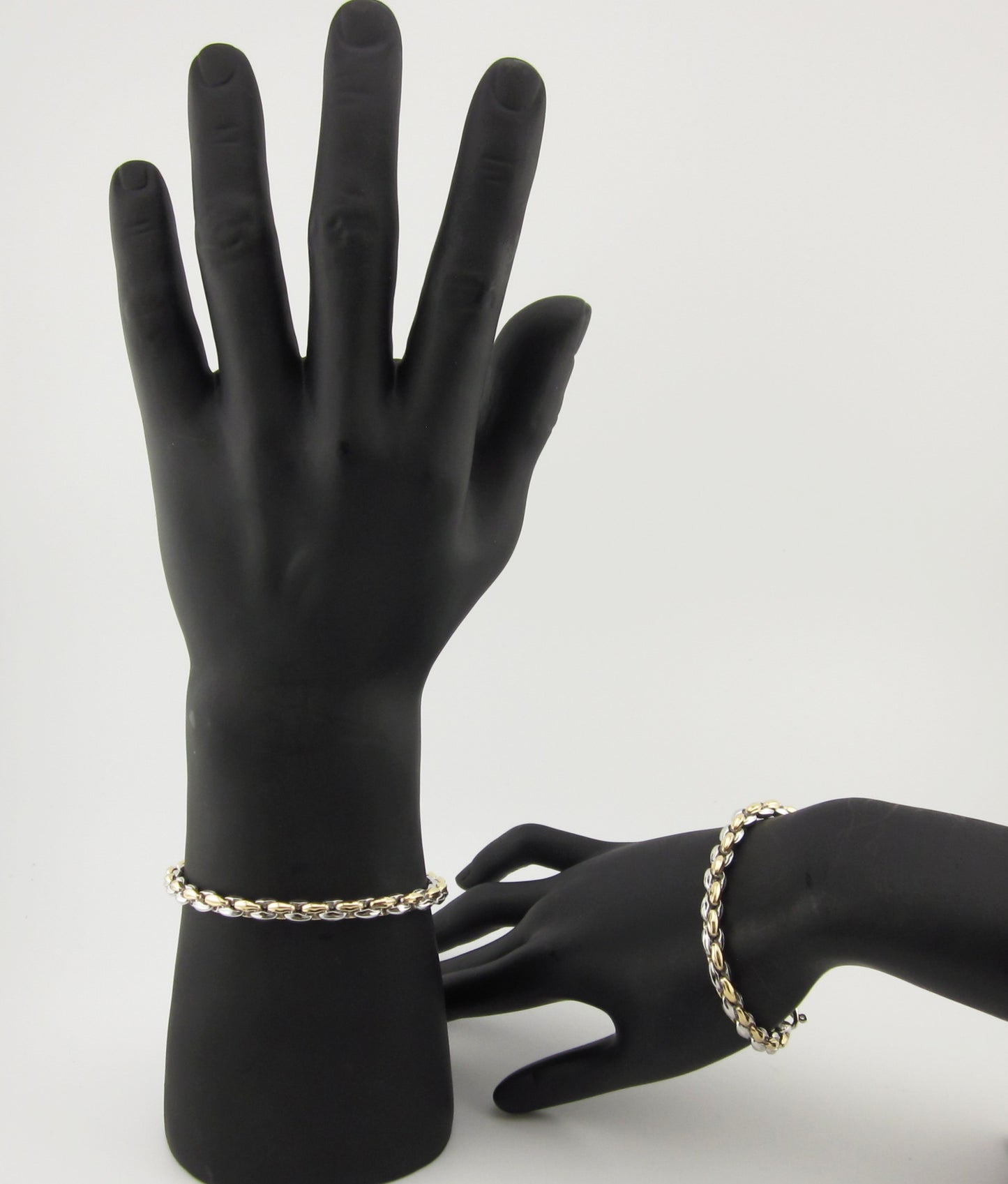 Two-Tone 925 Sterling Silver Chain: Gold Plated Necklace & Bracelet, Made in Italy