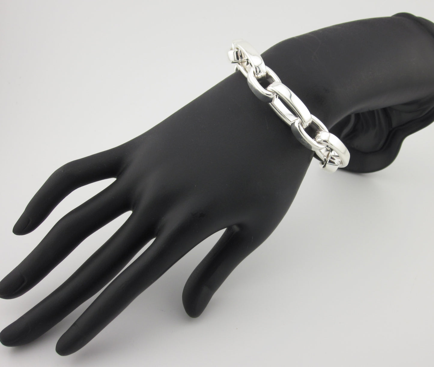 Oversize 925 Sterling Silver Chain Link Bracelet – Modern Statement, Mirror high polished Jewelry