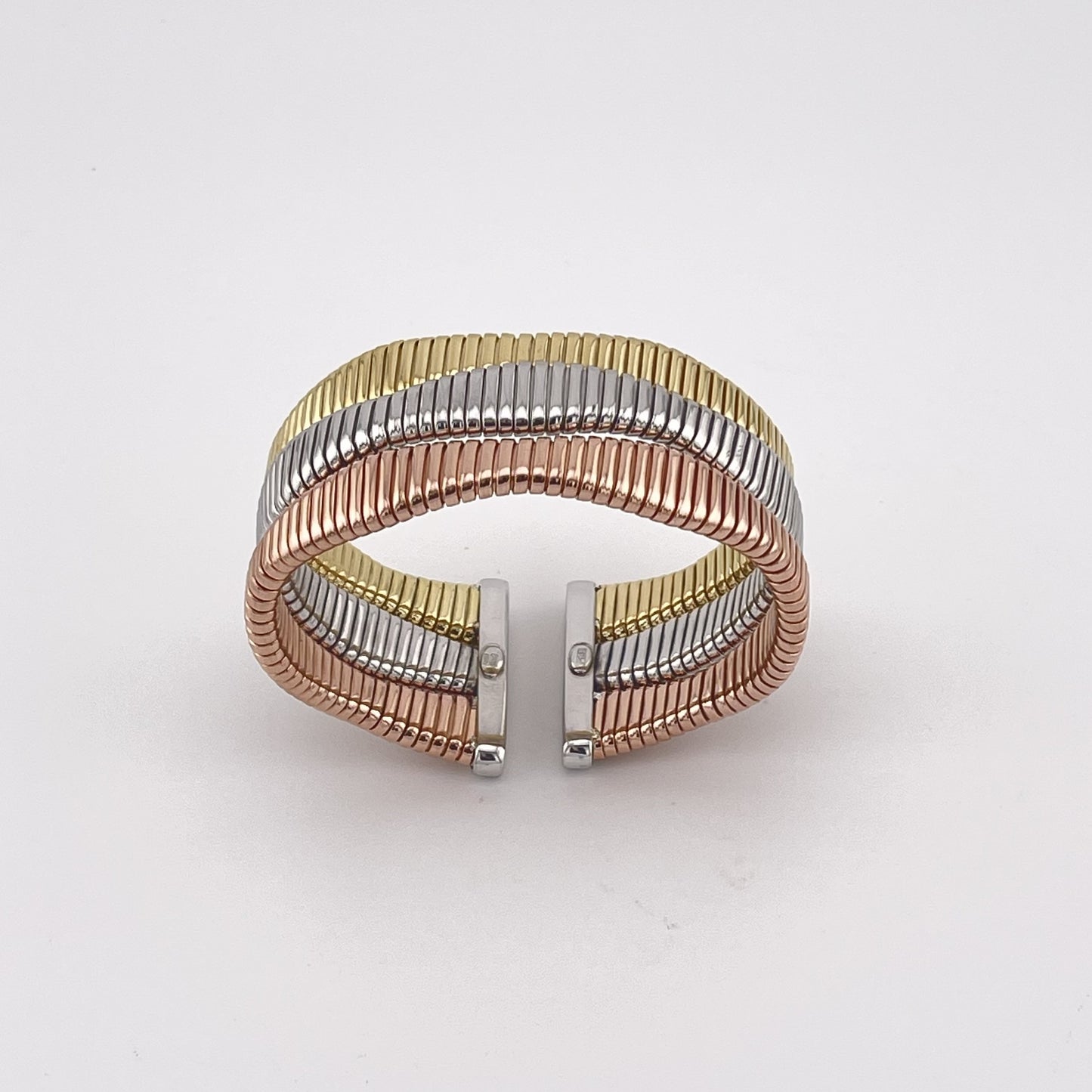 3-color Gold plated 925 Sterling Silver Cuff Bracelet, Everyday Glam, Unisex cuff bracelet, modern statement jewelry
