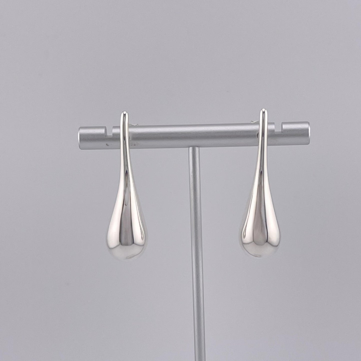 925 Sterling Silver Teardrop Earrings, High-Polished Mirror Shine Minimalist Jewelry