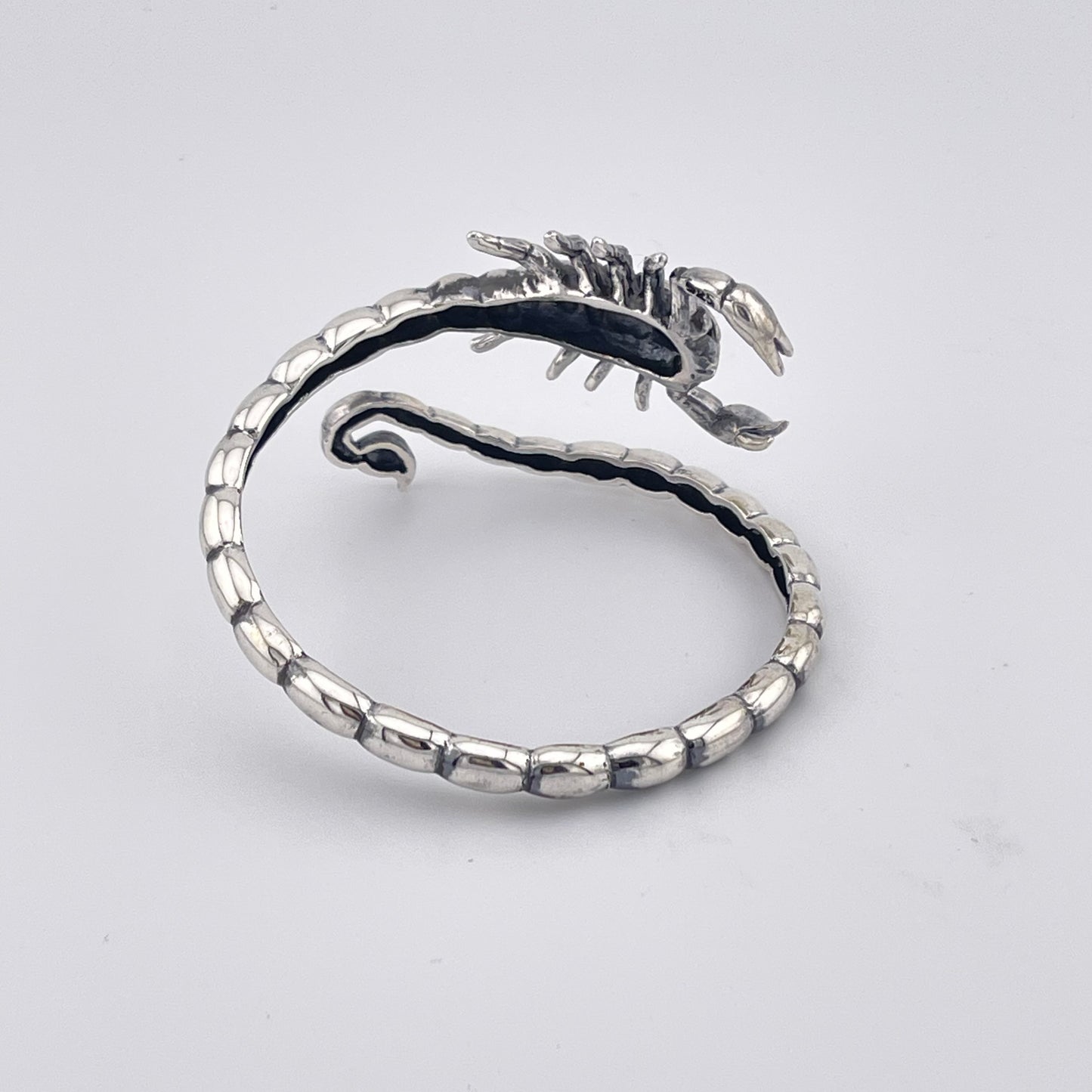 Handmade 925 Sterling Silver Scorpion Cuff Bracelet: Gothic Style, Scorpio Zodiac Bangle
