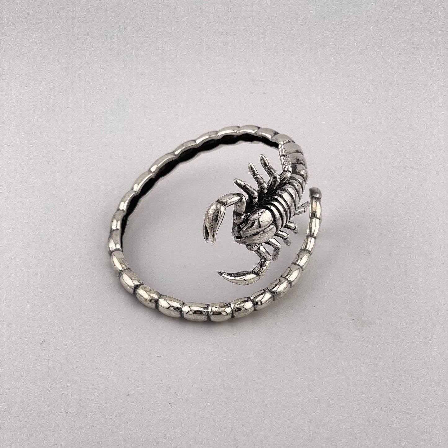 Handmade 925 Sterling Silver Scorpion Cuff Bracelet: Gothic Style, Scorpio Zodiac Bangle