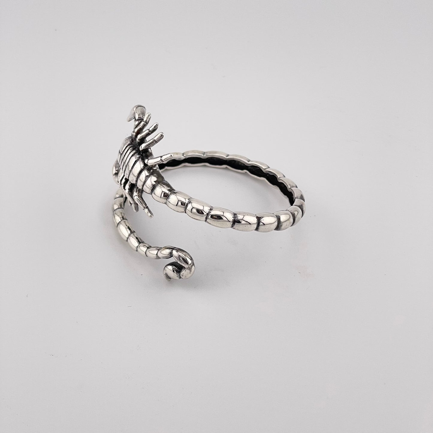 Handmade 925 Sterling Silver Scorpion Cuff Bracelet: Gothic Style, Scorpio Zodiac Bangle