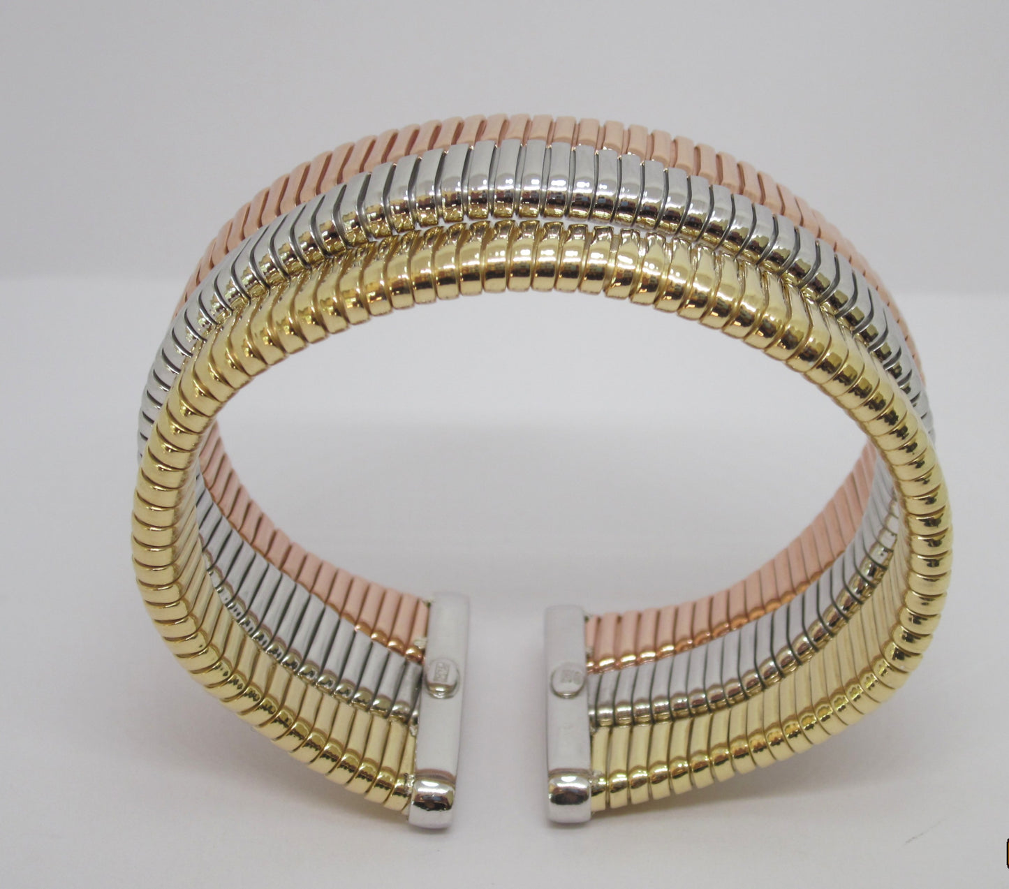 3-color Gold plated 925 Sterling Silver Cuff Bracelet, Everyday Glam, Unisex cuff bracelet, modern statement jewelry