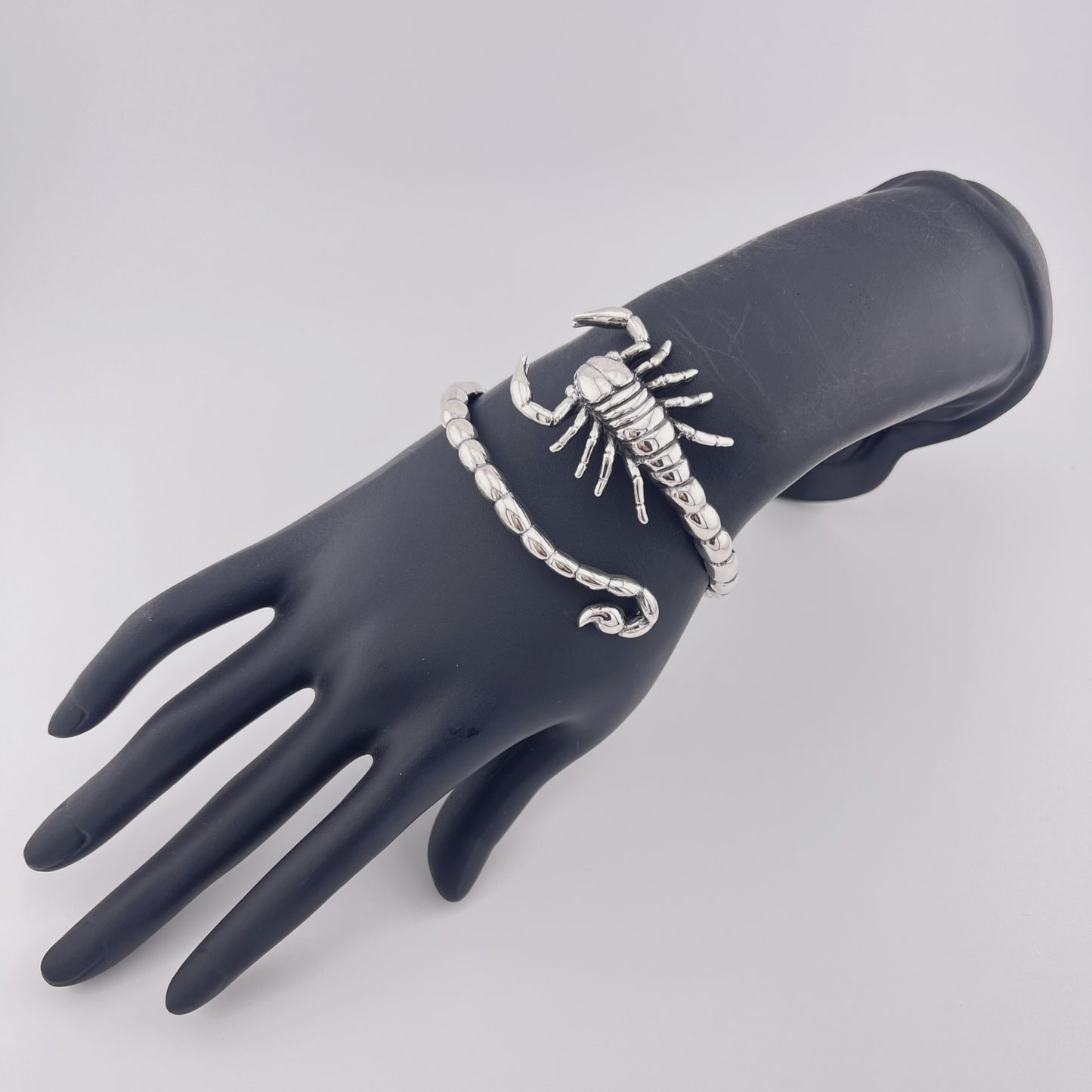 Handmade 925 Sterling Silver Scorpion Cuff Bracelet: Gothic Style, Scorpio Zodiac Bangle