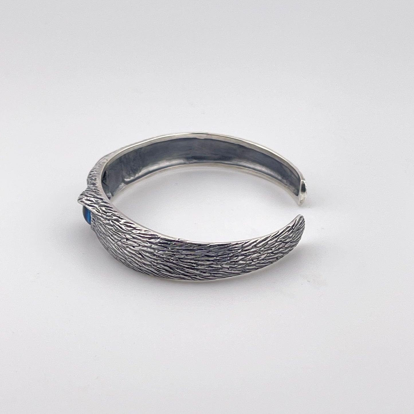 Oxidized Sterling Silver Owl Cuff Bracelet: Handmade Boho Gothic Jewelry