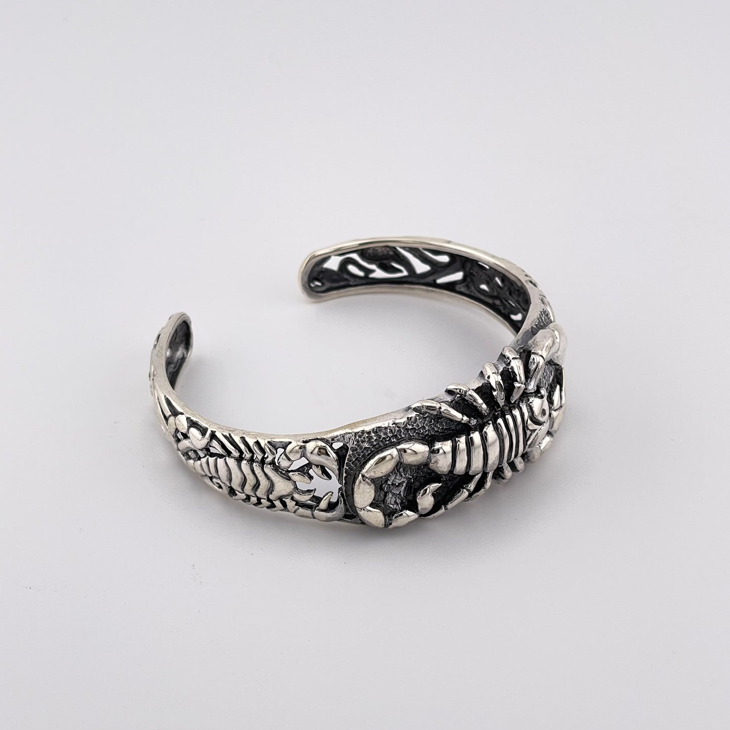 Handmade 925 Sterling Silver Scorpion Cuff Bracelet: Gothic Style, Scorpio Zodiac Bangle