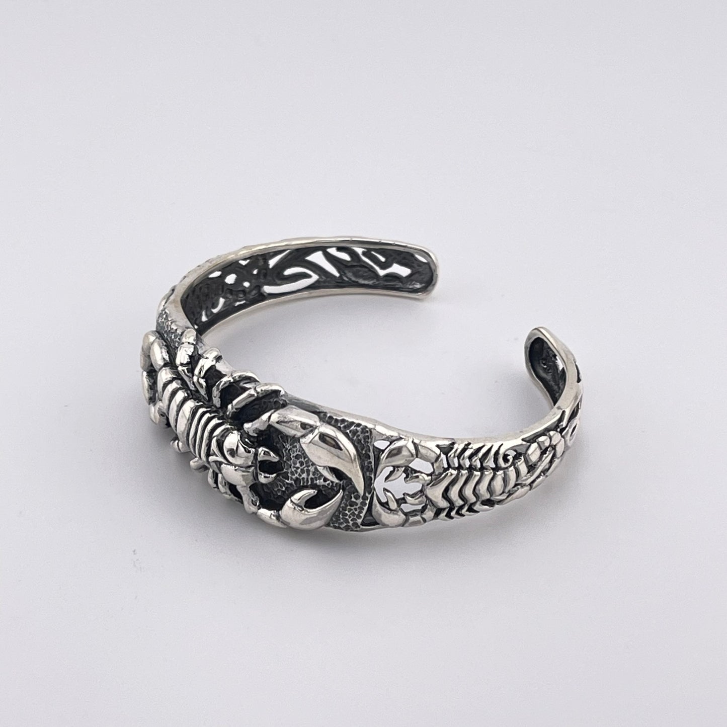 Handmade 925 Sterling Silver Scorpion Cuff Bracelet: Gothic Style, Scorpio Zodiac Bangle