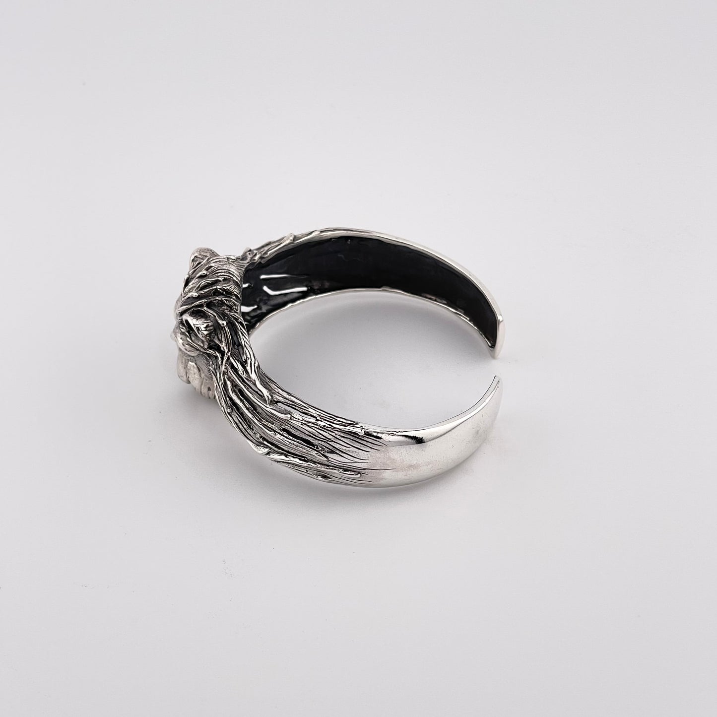 Sterling Silver Lion Head Cuff Bracelet - Handmade Unisex Jewelry, Leo Zodiac Bangle, Gothic Style