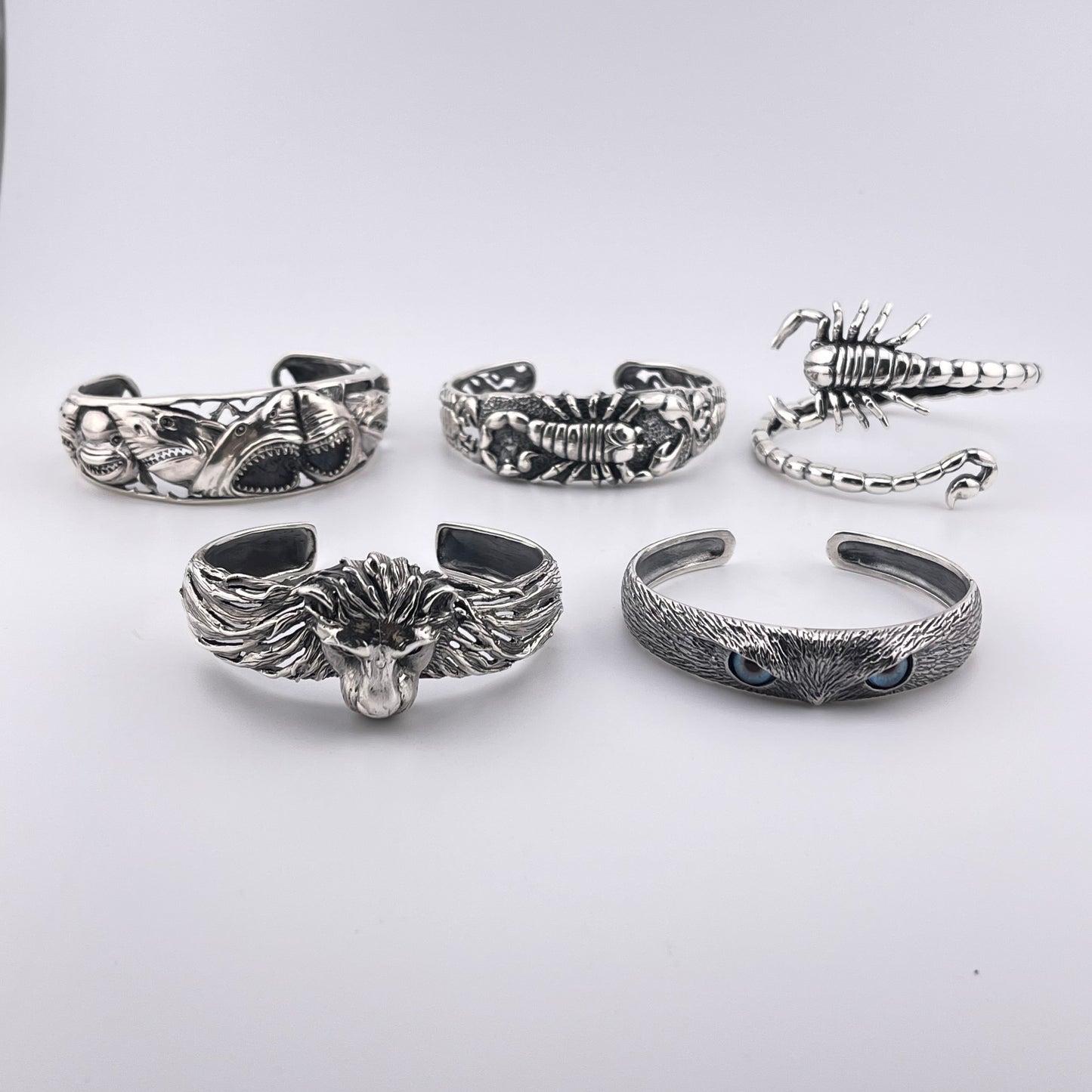 Handmade 925 Sterling Silver Scorpion Cuff Bracelet: Gothic Style, Scorpio Zodiac Bangle