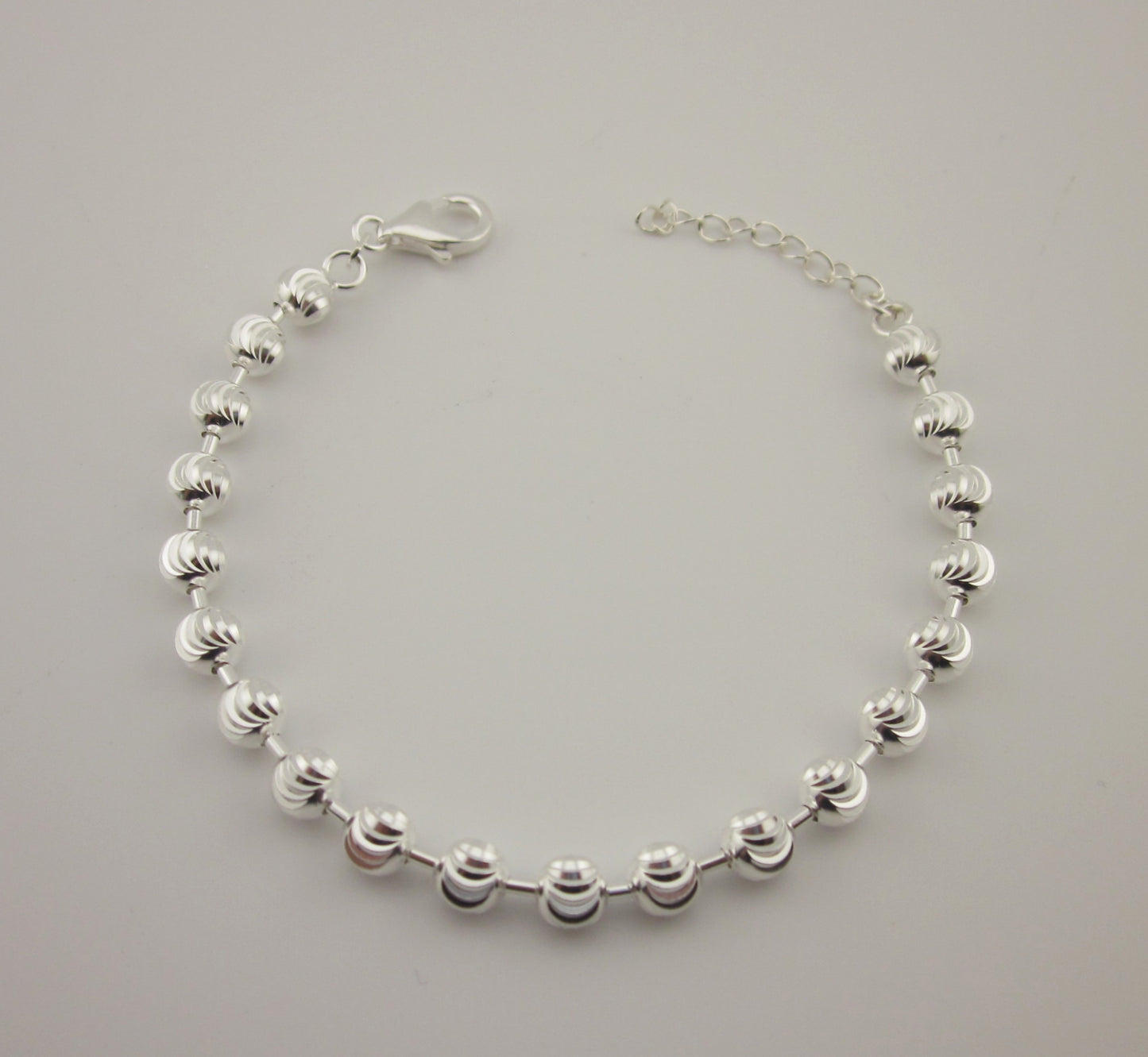 2-Piece 925 Sterling Silver Double Layer Bracelet with Padlock Charm | Layered Chain & Bead Ball Bracelet | Modern Minimalist Jewelry