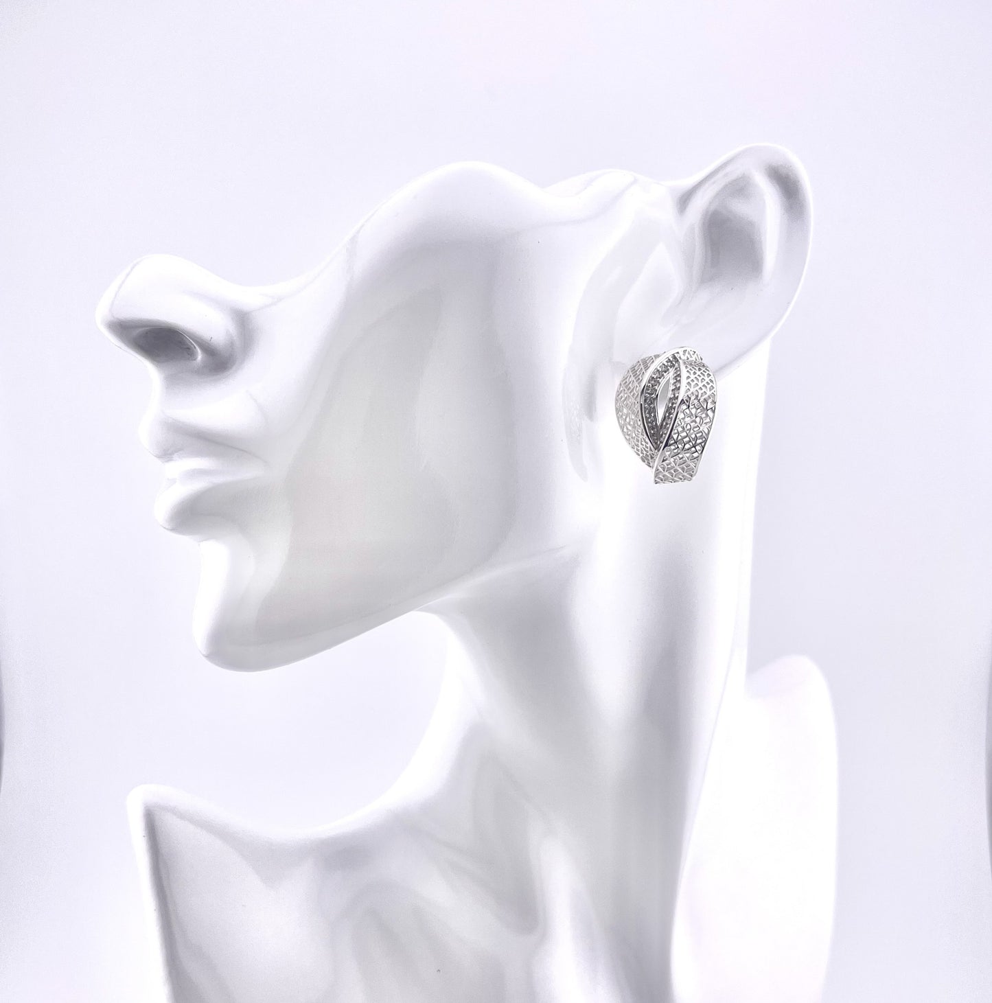 925 Sterling Silver Sculptural Dangle Earrings – Lightweight Openwork Loop Design, Everyday & Formal Jewelry