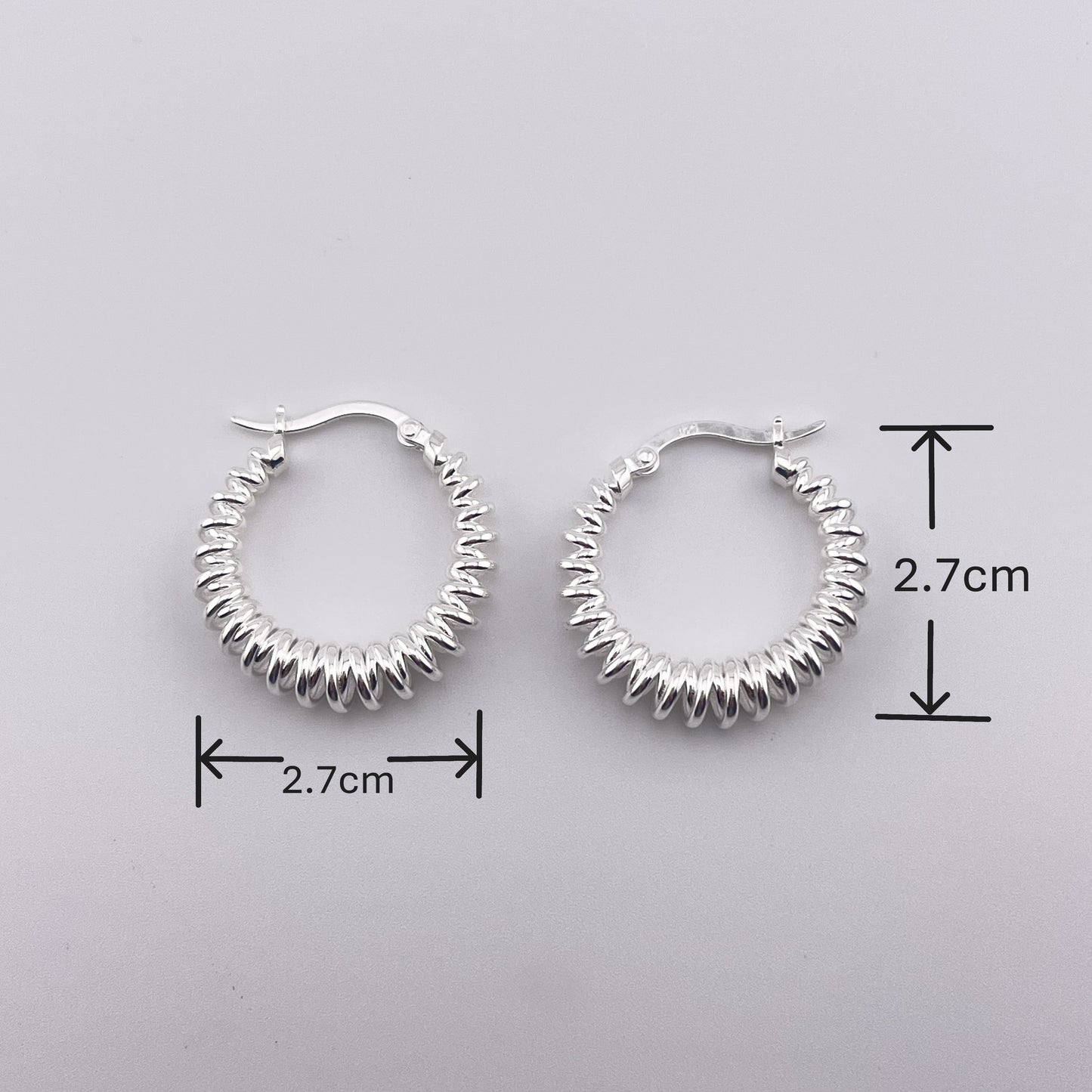Sterling Silver Spiral Hoop Earrings: Modern Stacked Design