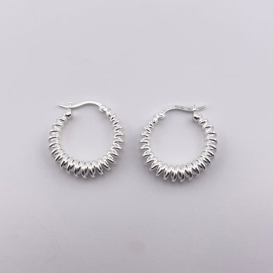 Sterling Silver Spiral Hoop Earrings: Modern Stacked Design