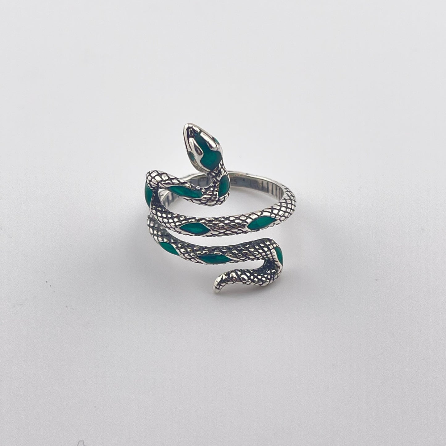 925 Sterling Silver Snake Ring – Adjustable Wrap Design, Gothic Statement Jewelry