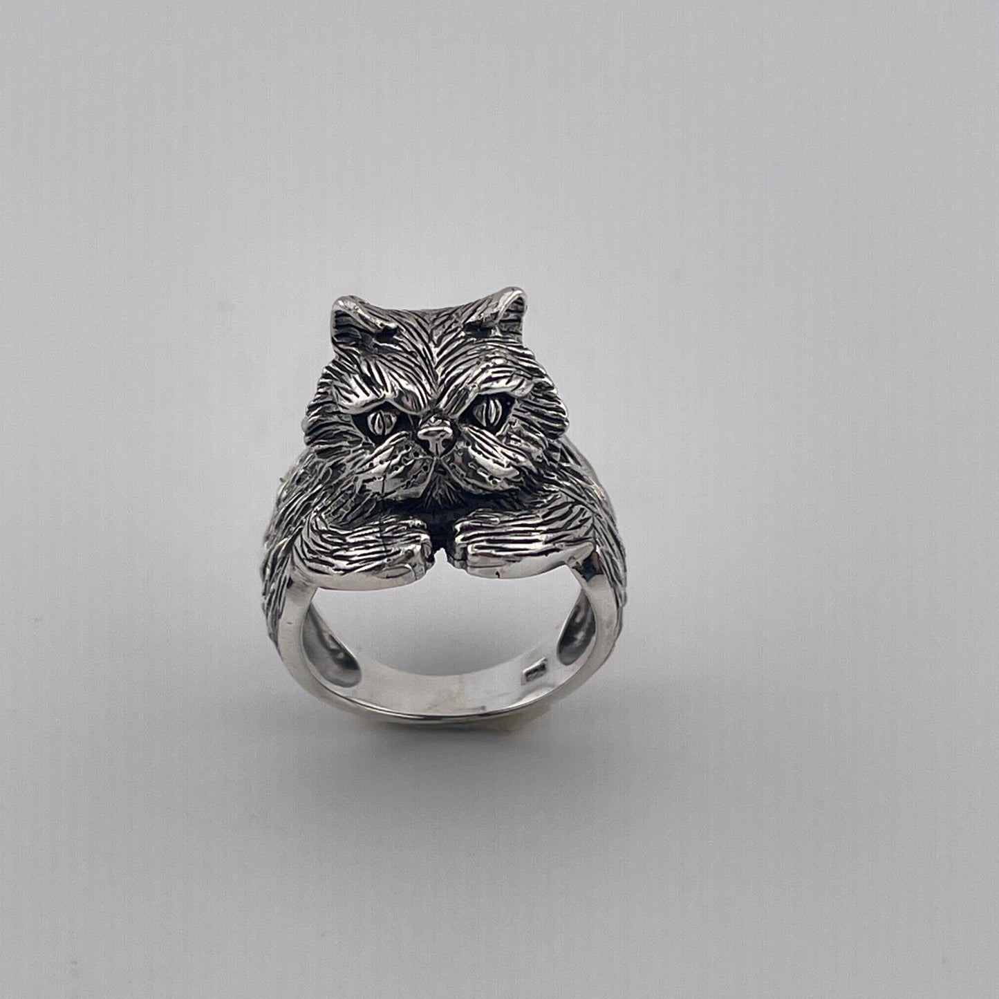 Handmade Vintage Sterling Silver Cat Ring – Statement Jewelry