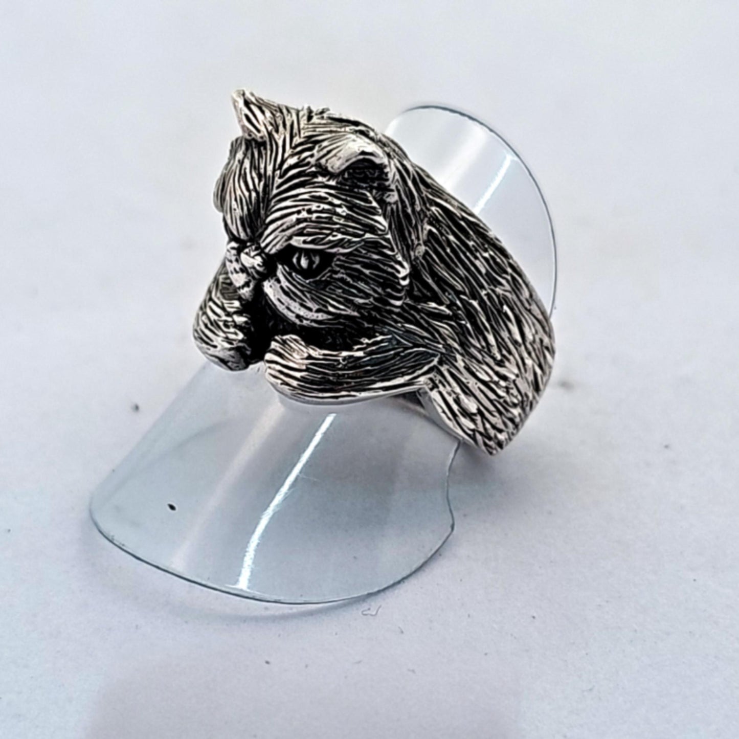 Handmade Vintage Sterling Silver Cat Ring – Statement Jewelry