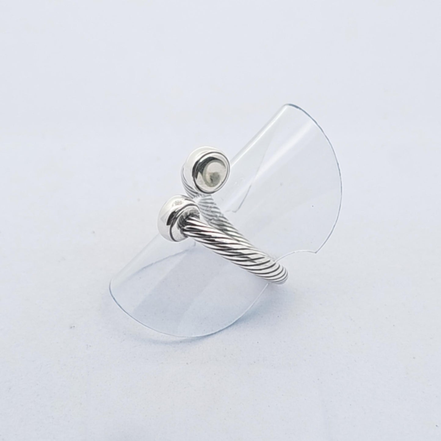 925 sterling silver free size ring - a sleek twisted cable band