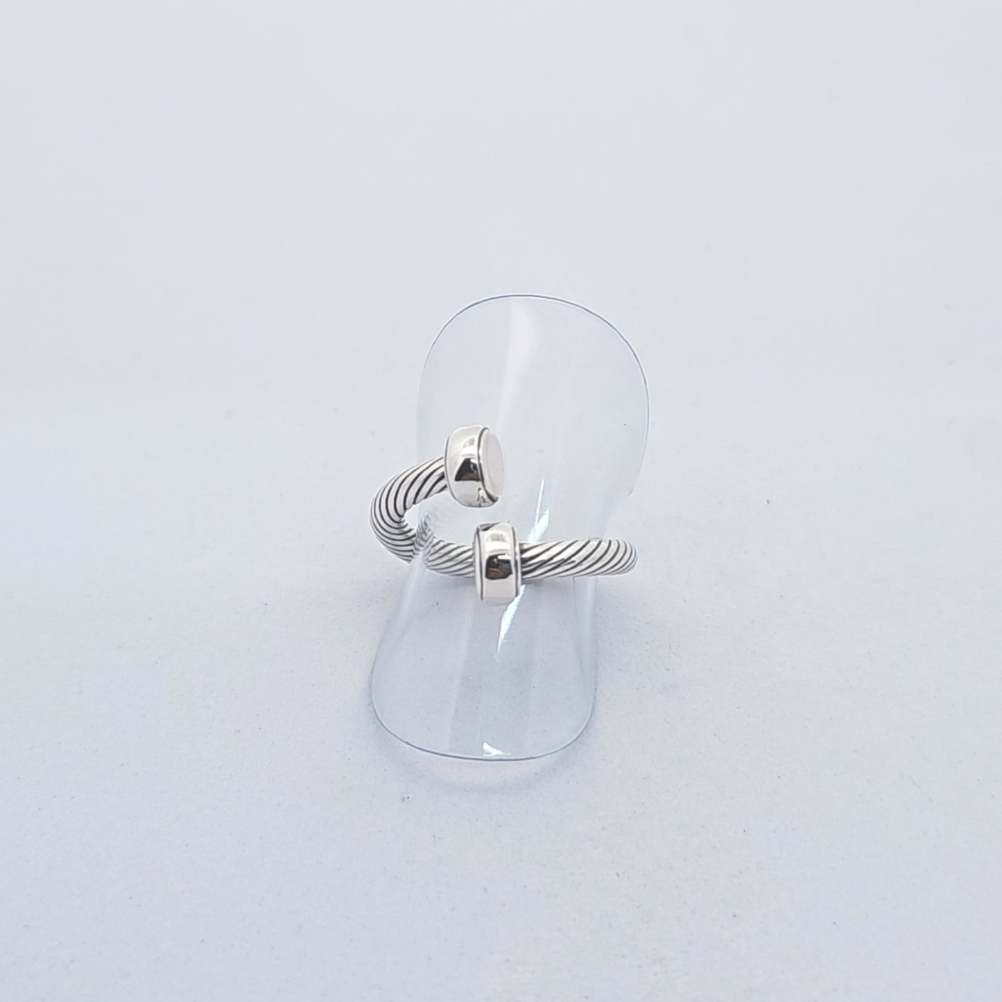 925 sterling silver free size ring - a sleek twisted cable band