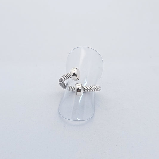 925 sterling silver free size ring - a sleek twisted cable band