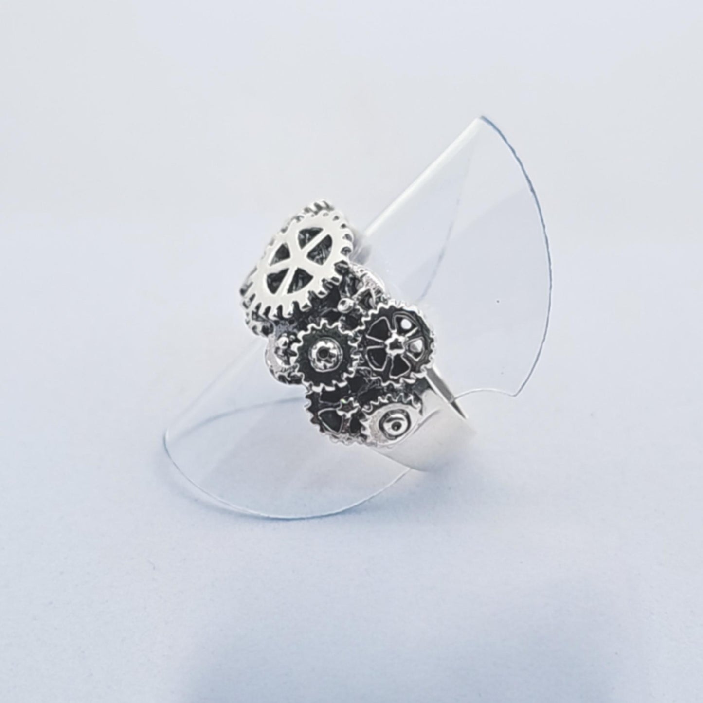 Handmade 925 Sterling Silver Steampunk Gear Ring