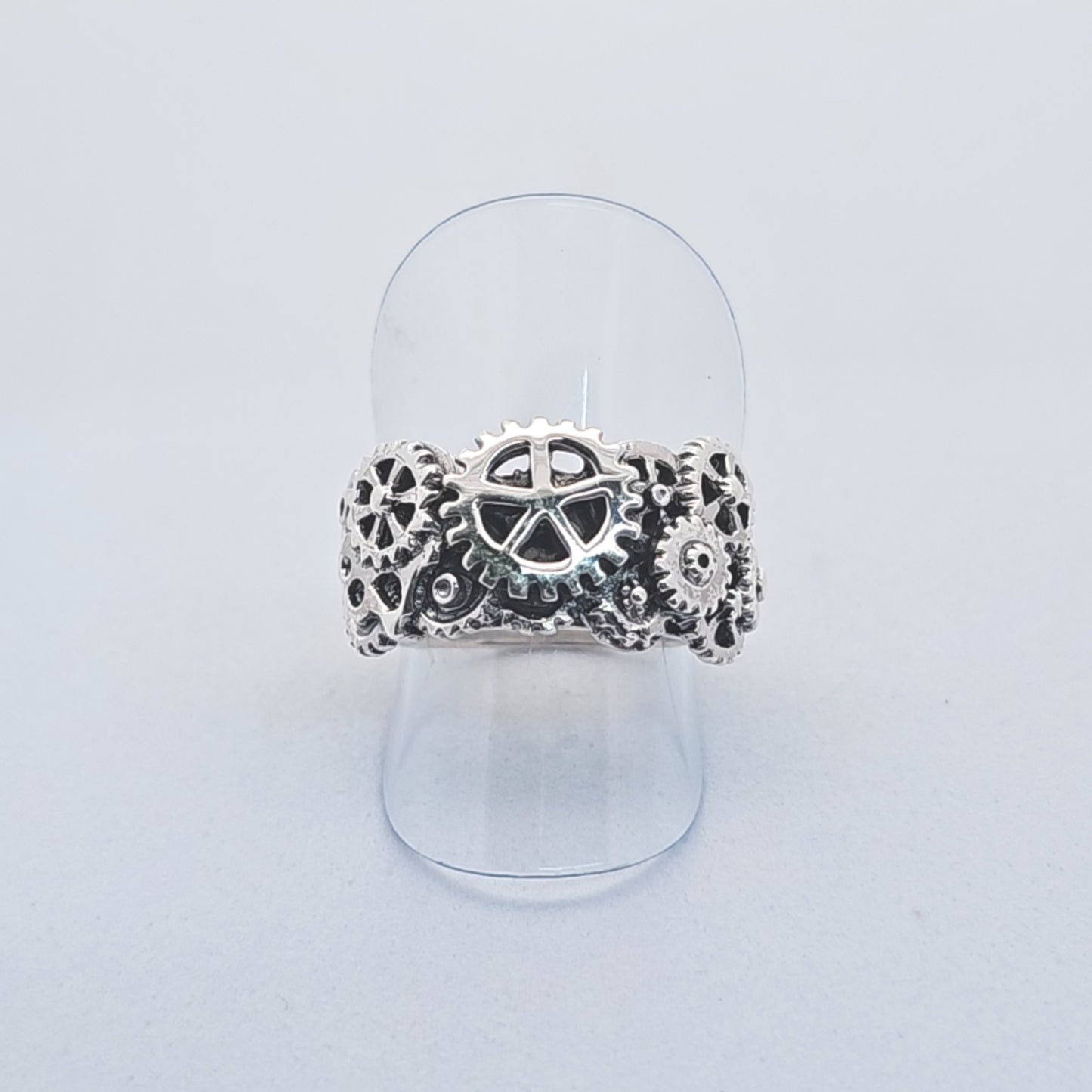 Handmade 925 Sterling Silver Steampunk Gear Ring